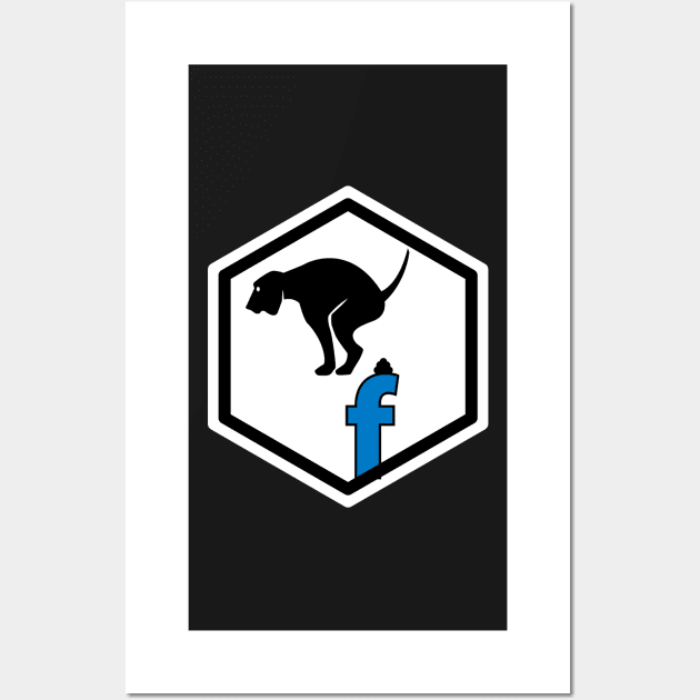 Facebook and trash !!! White and black version Wall Art by Skull-blades